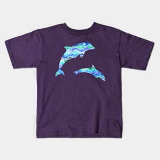 Ocean Dolphin Pattern Kids T-Shirt